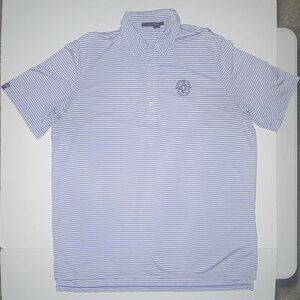 RLX Ralph Lauren Mens Blue and White Striped 2013 U.S Senior Open Polo Size XXL